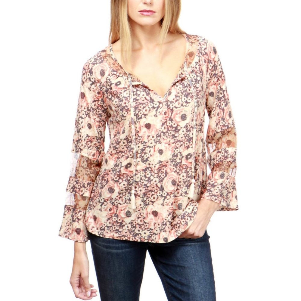 Lucky Brand Floral Boho Blouse - Picture 2 of 8